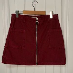 TopShop Raspberry Corduroy Skirt